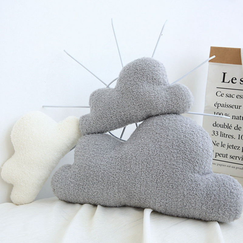 Nordic-style soft cloud-shaped throw pillow, plush car-shaped nap pillow, creative sofa cushion for girls.