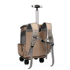 Hanbang's new folding trolley pet backpack Travel pet backpack Universal wheel trolley pet bag