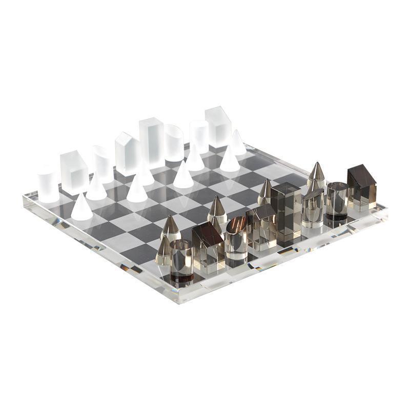 Light luxury study sample room living room decoration frosted crystal chessboard decoration modern home chess decoration