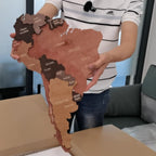 Amazon cross-border new natural 3D wooden world map office living room home school background wall decoration