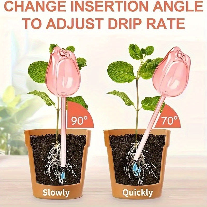 Plastic tulip watering device, drip irrigation for home use, automatic watering for potted plants, gardening tools