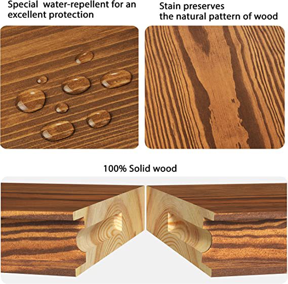 Solid Wood Two-Piece Set Floating Shelves Rustic Kitchen Bathroom Wooden Wall Shelves
