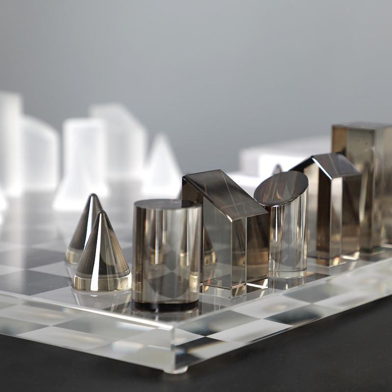 Light luxury study sample room living room decoration frosted crystal chessboard decoration modern home chess decoration