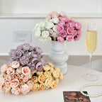 27-head artificial rose and peony bouquet, wedding bouquet, home decoration, photography props