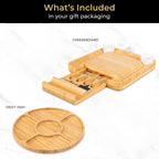 Cross-border bamboo cheese board cheese board set cheese cutting board home fruit bread cutting board with knife and fork cutting board