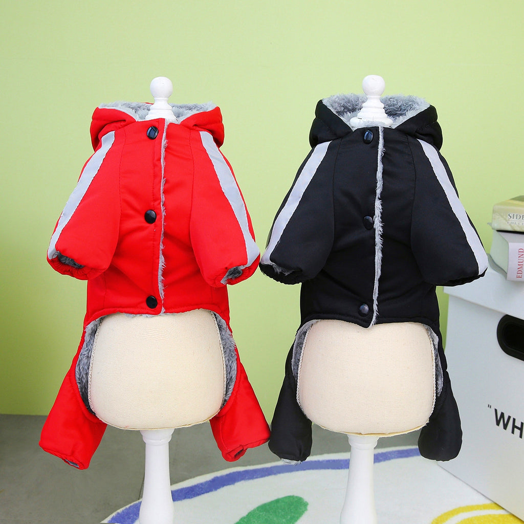 Pet dog clothes pet four-legged reflective cotton coat pet clothing autumn and winter new 23 sports four-legged cotton coat