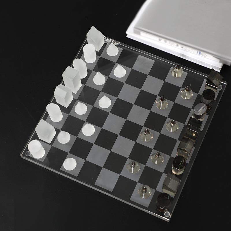 Light luxury study sample room living room decoration frosted crystal chessboard decoration modern home chess decoration