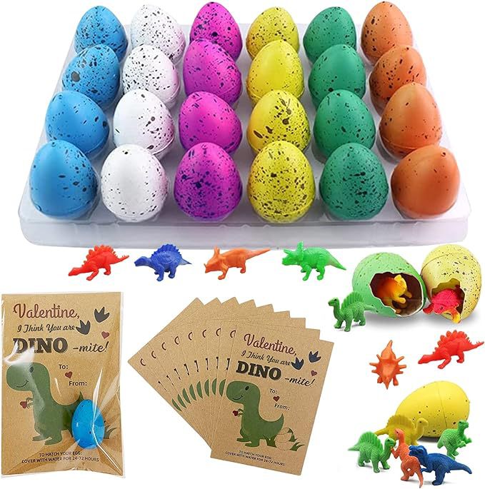 2024 Easter Valentine's Day Dragon Egg Hatching Card Classroom Children's Gift Greeting Card 24-piece Gift Set
