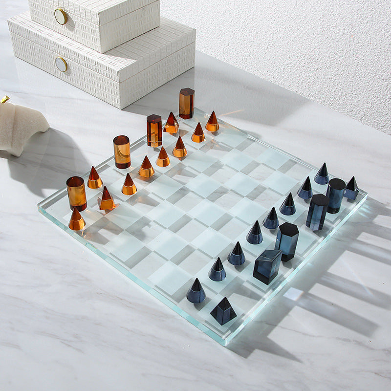 Modern Light Luxury Crystal Chess Decoration Model Room Designer Creative Home Chessboard Soft Decoration