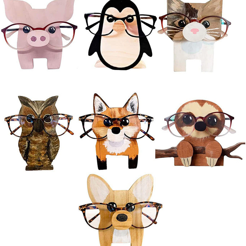 Wooden animal glasses stand storage ornaments glasses display stand animal glasses stand holde