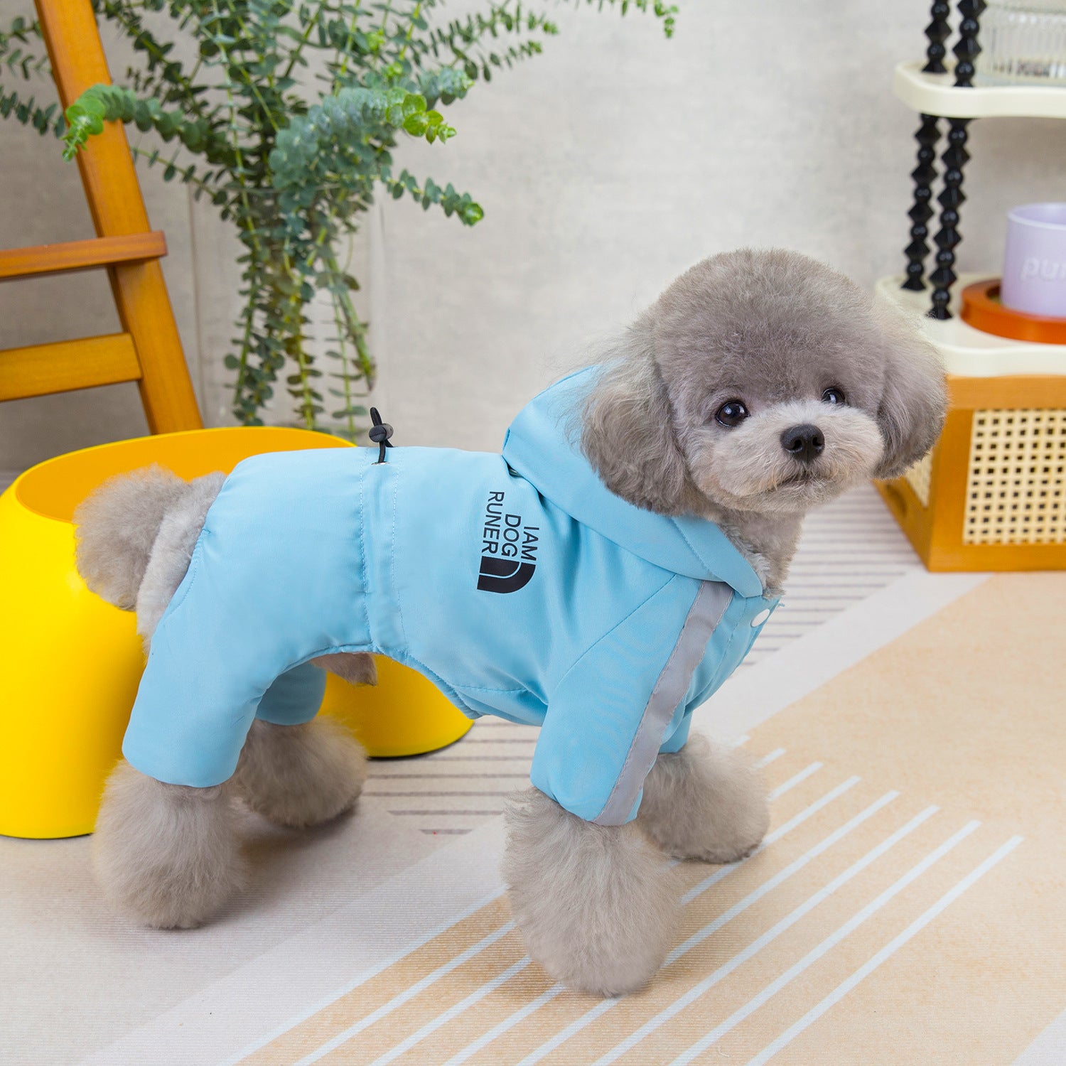 Pet dog clothes pet four-legged reflective cotton coat pet clothing autumn and winter new 23 sports four-legged cotton coat