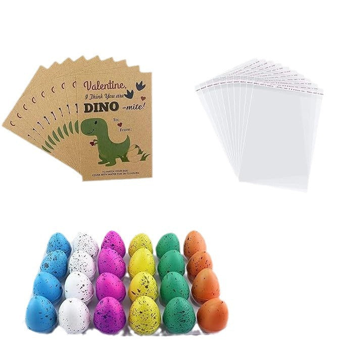 2024 Easter Valentine's Day Dragon Egg Hatching Card Classroom Children's Gift Greeting Card 24-piece Gift Set