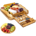 Cross-border bamboo cheese board cheese board set cheese cutting board home fruit bread cutting board with knife and fork cutting board