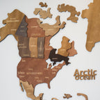 Amazon cross-border new natural 3D wooden world map office living room home school background wall decoration