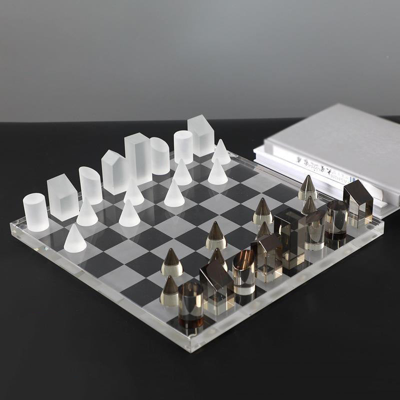 Light luxury study sample room living room decoration frosted crystal chessboard decoration modern home chess decoration