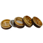 Cross-border e-commerce new walnut aluminum alloy 63mm4-layer tobacco grinder grinder