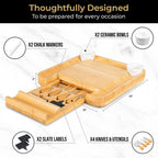 Cross-border bamboo cheese board cheese board set cheese cutting board home fruit bread cutting board with knife and fork cutting board