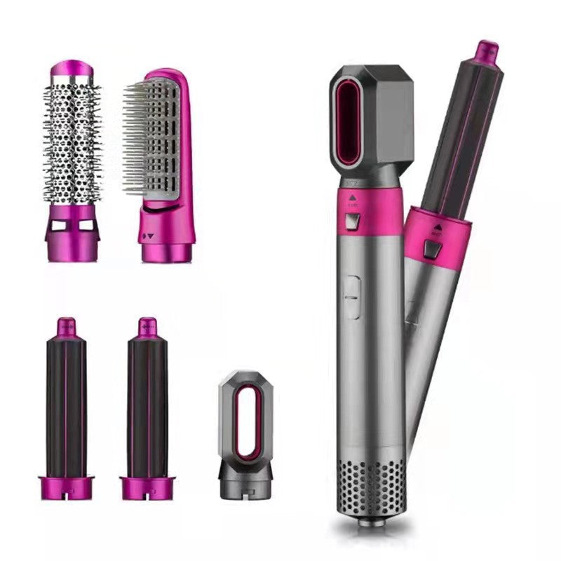 Amazon's new five-in-one hot air comb hair dryer multi-functional styling comb straight and curly hair dual-purpose cross-border factory