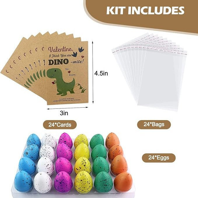 2024 Easter Valentine's Day Dragon Egg Hatching Card Classroom Children's Gift Greeting Card 24-piece Gift Set