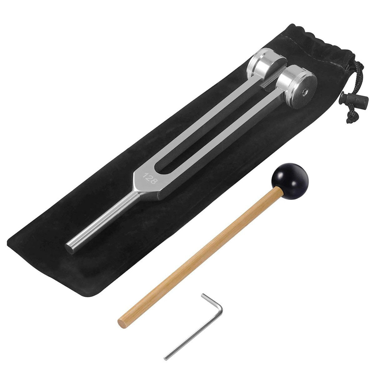 128 nerve tuning fork ear tuning fork for treatment of sound wave slider (with velvet cover hammer accessories)