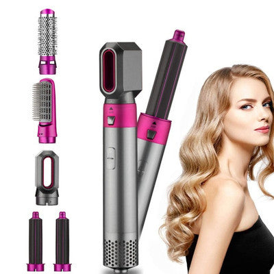 Amazon's new five-in-one hot air comb hair dryer multi-functional styling comb straight and curly hair dual-purpose cross-border factory
