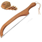 Wooden brown bread knife toast saw simple bread cutting tool baguette kitchen baking tool bread knife